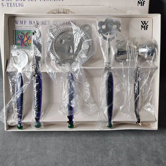 WMF CROMARGAN GERMAN fantasy FACES STAINLESS BAR SET - 5 PCS MATTEO THUN B1-34 - Picture 3 of 4